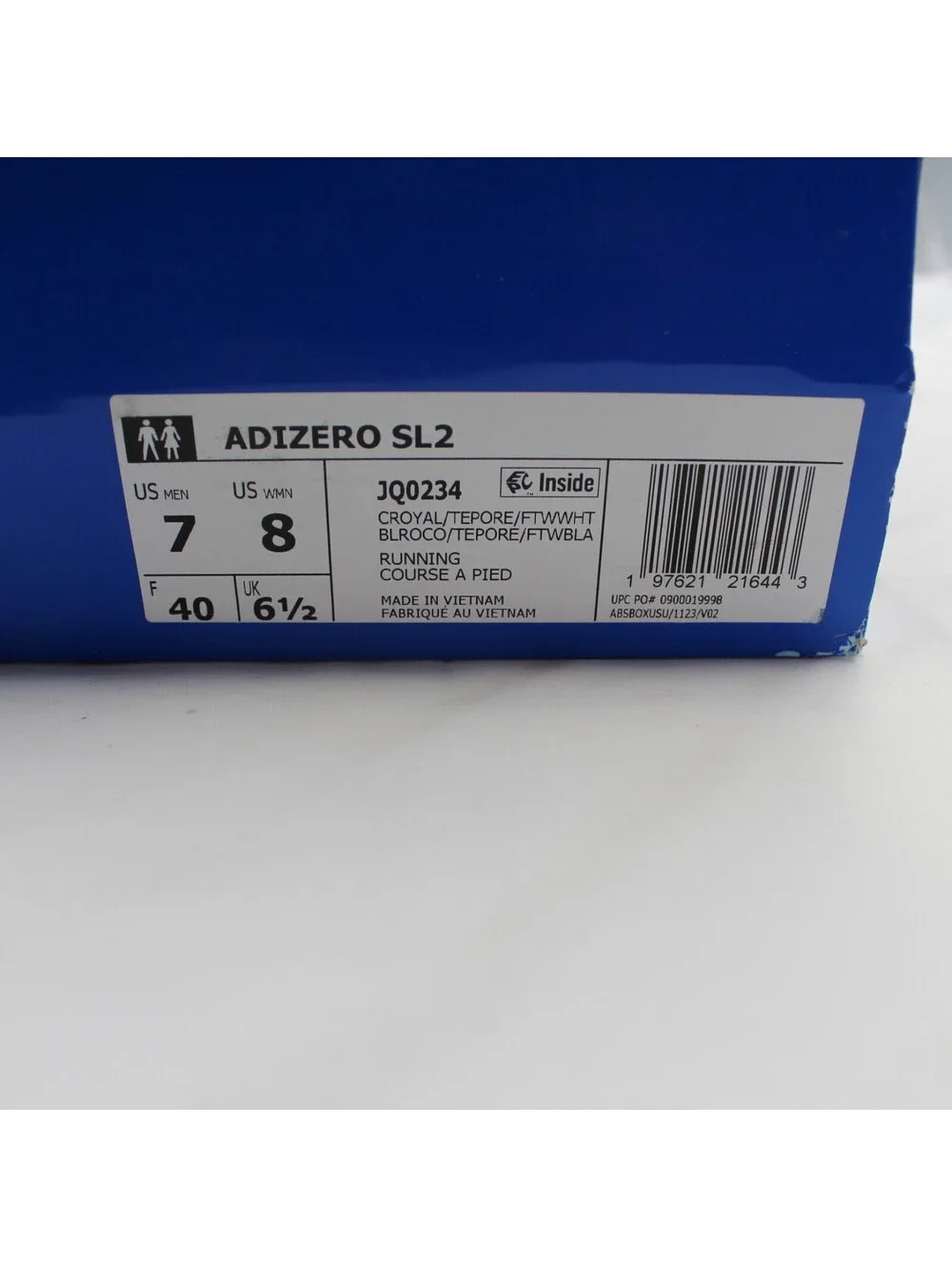Adidas Adizero SL2 Sz 7 Men / 8 Women Kansas Jayhawks CROYAL/TEPORE/FTWWHT Blue